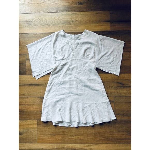 NWT Lewit Dress Size 14 White Wedding Bridal Women's V-Neck Flowy Boho - Picture 1 of 12